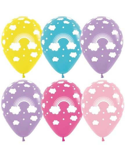 Радуга в облачках пастель